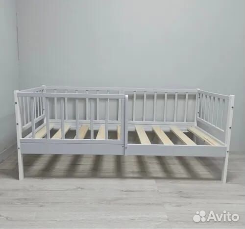 Кроватка высокий борт Лисенок от 2х лет берёза