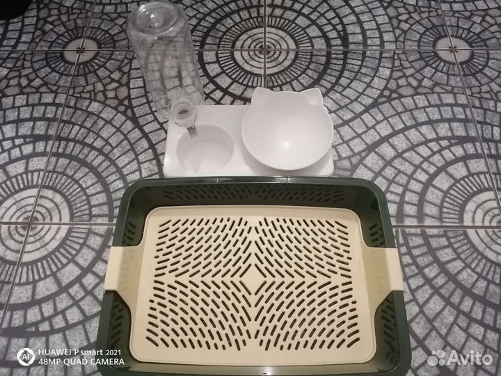 Миска двойная и лоток для котят