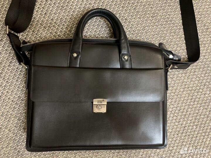 Сумка кожанная MontBlanc, черная