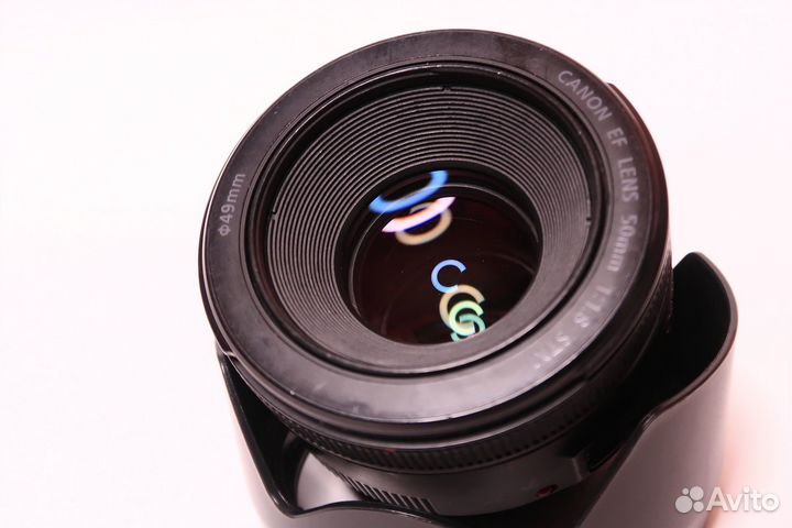 Объектив Canon EF 50mm f 1.8 stm (sn3099) + бленда