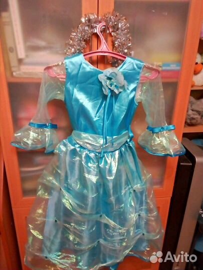 Платье голубое праздничное для девочки