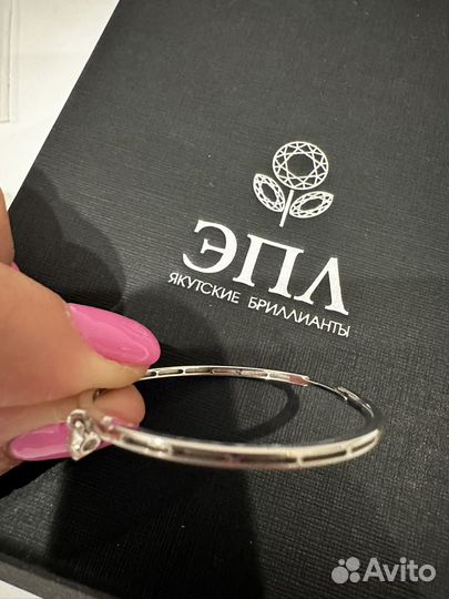 Серьги эпл даймонд, платина с бриллиантами