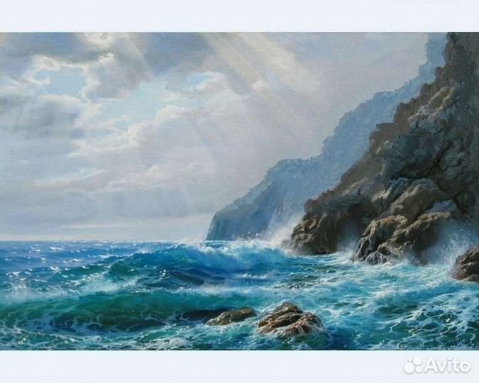 Картины маслом на холсте море Парусники