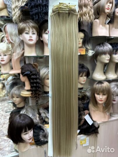 Волосы на заколках, пряди, трессы, термоволокно