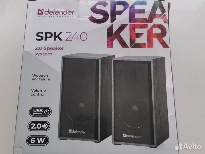 Компьютерные колонки 2.0 система Defender SPK 240