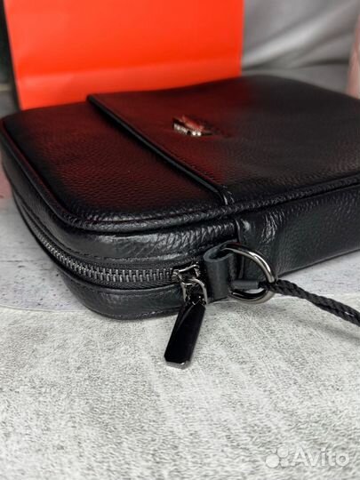 Сумка мужская натуральная кожа Lacoste