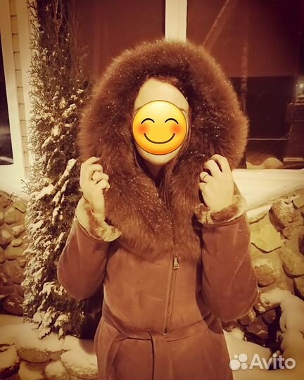 Зимнее пальто женское дубленка 44