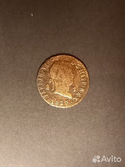 Монета Испания 1828 год