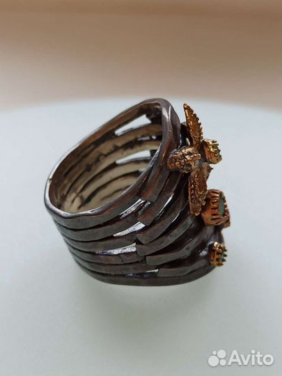 Серьги, кольца, браслет. Серебро, черчение, золоче