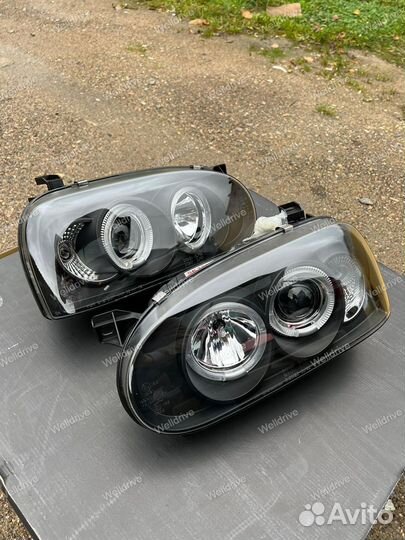 Фары VW Golf 3 91-97 галоген AE черные