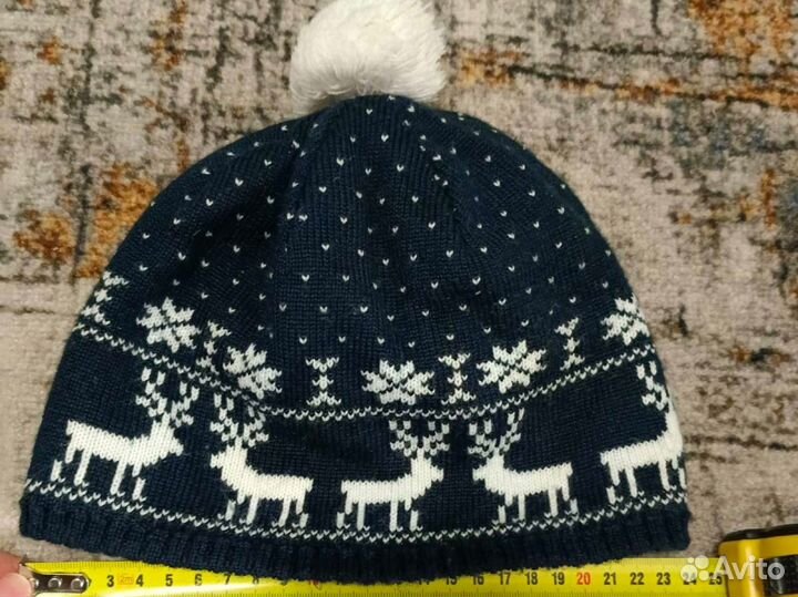 Шапка с оленем новогодняя