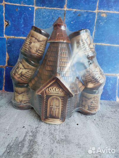 Штоф керамический и 6 стопок