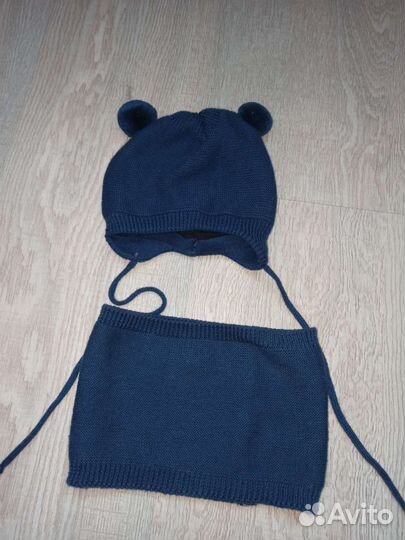 Шапочка и снуд вязанные демисезон 40