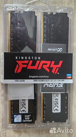 Оперативная память Kingston Fury DDR4 16gb