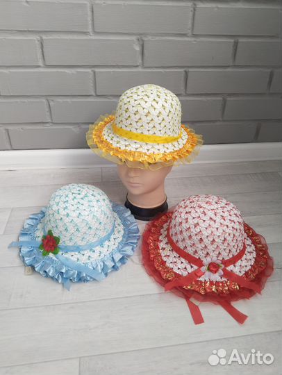 Соломенная шляпа детская
