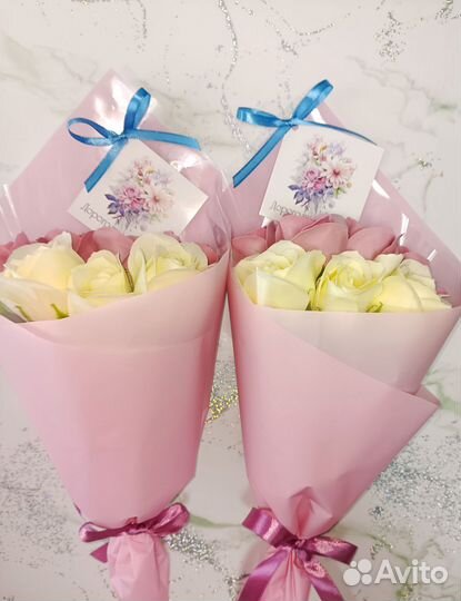 Букет из мыльных роз