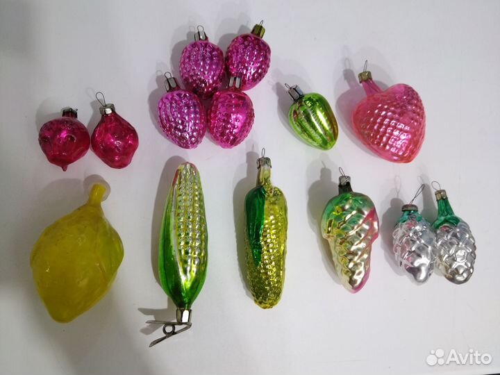 Елочные игрушки СССР на прищепке, на подвесе