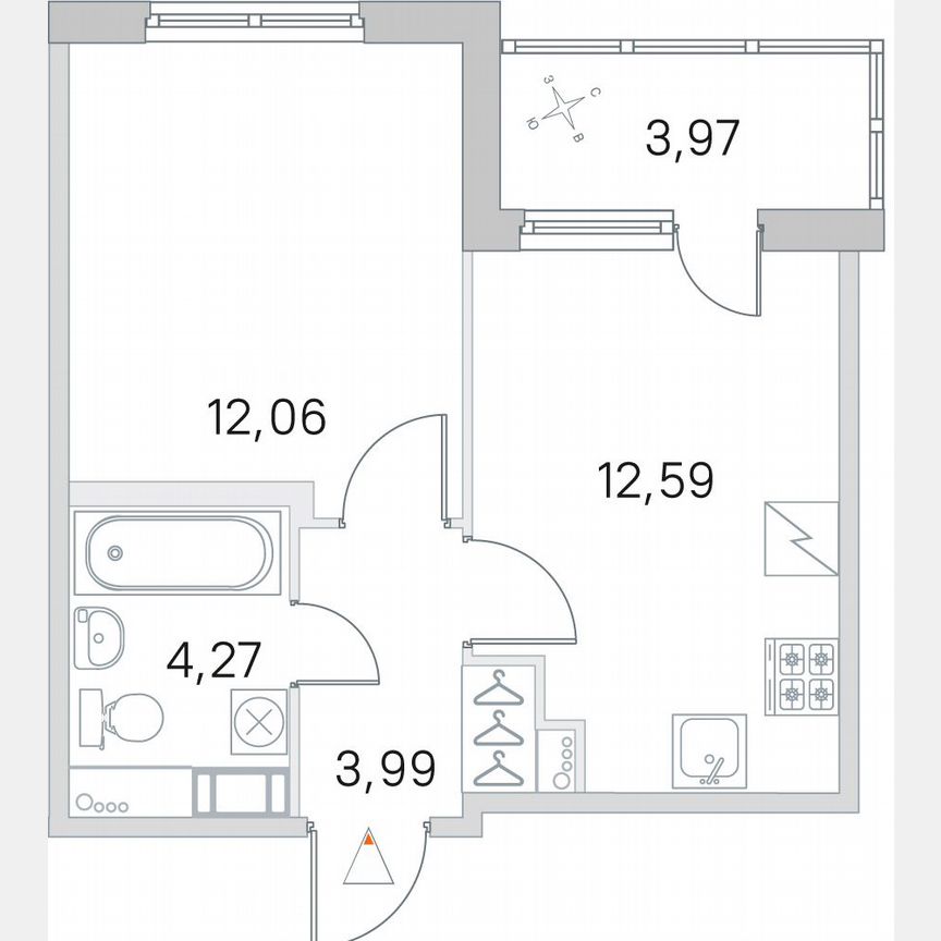1-к. квартира, 34,9 м², 5/5 эт.