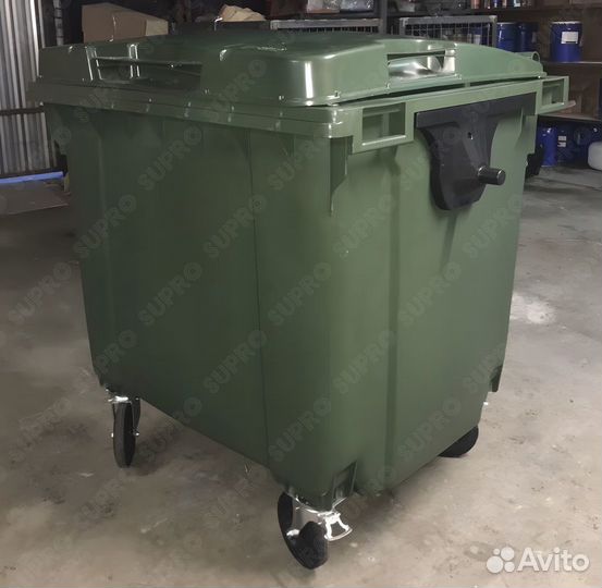 Пластиковый мусорный контейнер 1100л Ш2100