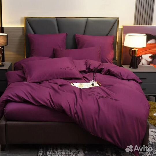 Постельное белье на резинке Сатин Однотонный