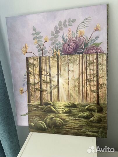 Картина маслом лес 40*40