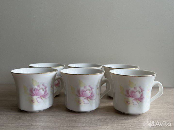 Набор чашек кофейных, керамика (6 штук)