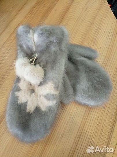 Варежки из меха норки