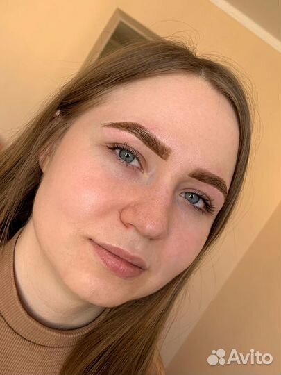 Оформление бровей, долговременная укладка, окрашив