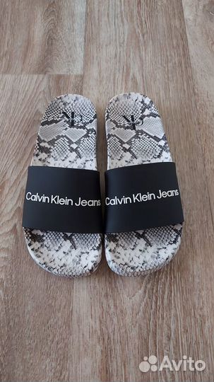 Шлепанцы Calvin Klein (черн, бел)., 8М. оригинал