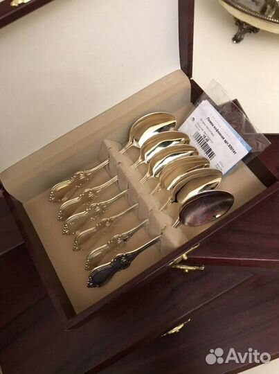 Набор столовых приборов «Вензель». Серебро 925 пр