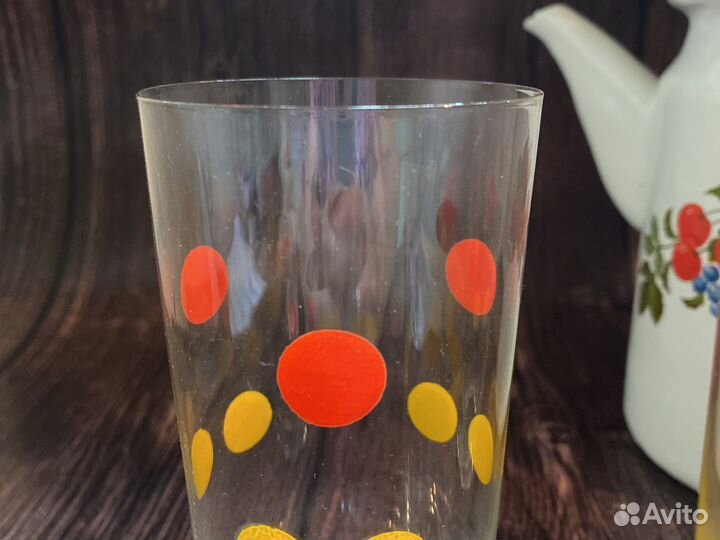Стаканы для коктейля стекло СССР цветной горох
