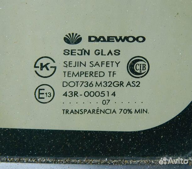 Стекло кузова заднее правое Daewoo Nexia