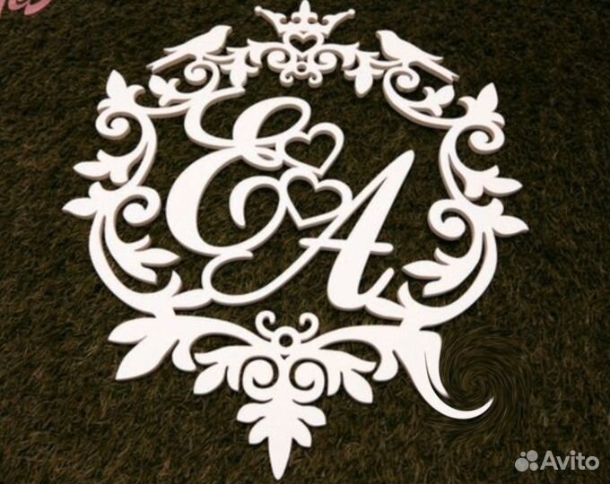 Монограмма на свадьбу (разные размеры)