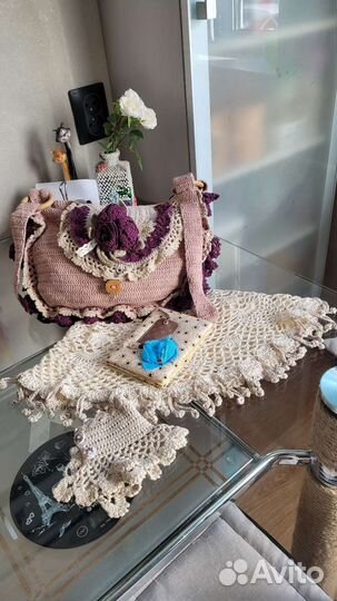 Комплект в стиле Бохо (ручная работа) сумка/шарф