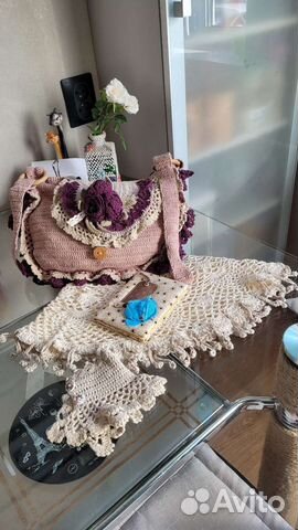 Комплект в стиле Бохо (ручная работа) сумка/шарф