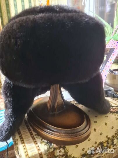 Норковая шапка мужская ушанка