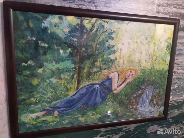 Картина. Масло, холст (лён ). Нимфа родника