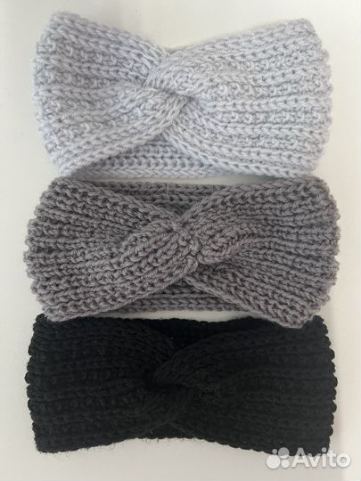 Повязка на голову вязаная набор