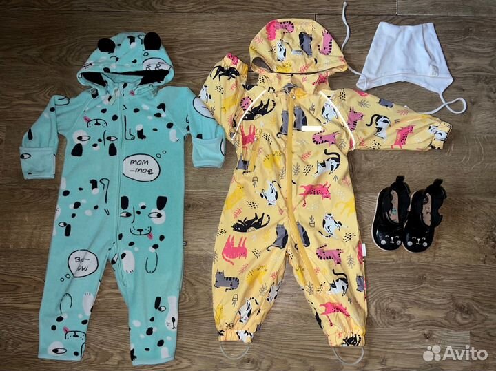 Ветровочный и флисовый комбинезон crockid 74 80