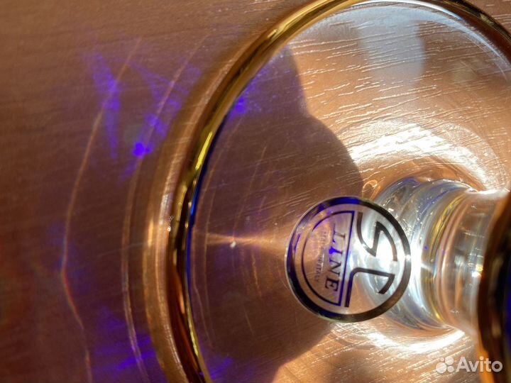 Бокал фужер хрусталь италия золото 24К