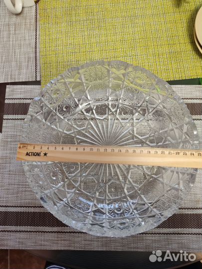 Шикарный большой салатник, хрусталь, эпоха СССР