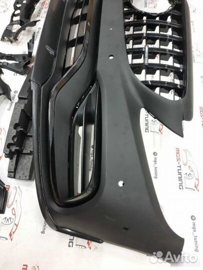 Бампер C63 Edition 1 с решеткой на W205 Рест Black