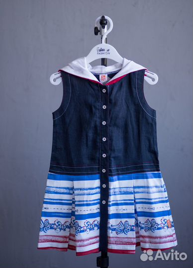 Платье для девочки в морском стиле