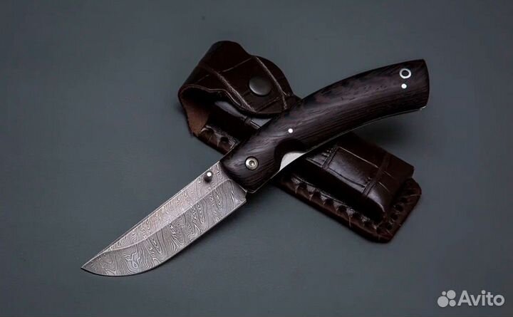 Складной нож Тунгус из дамасской стали