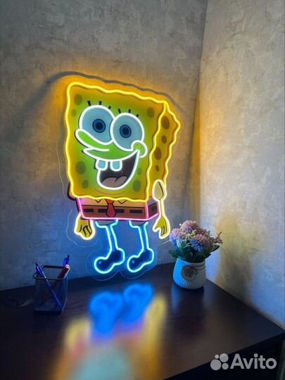 Неоновая надпись с картинками