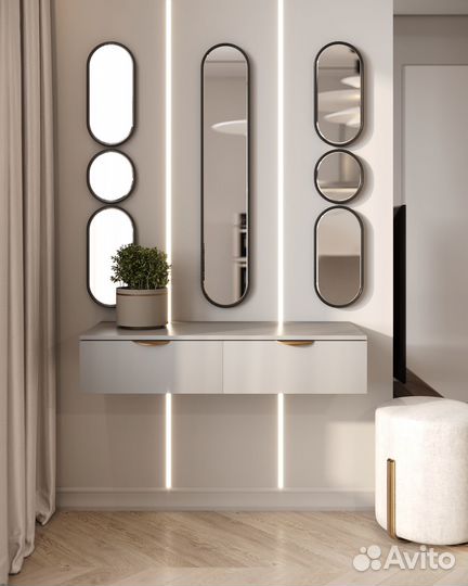 Консоль подвесная фасад прямой серый