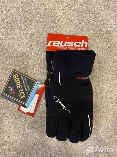 Перчатки горнолыжные Reusch черные Spyder белые
