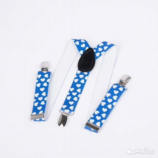 Подтяжки детские, ширина - 2,5 см синий/белый