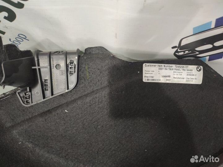 Обшивка багажника правая Bmw 320I F30 N20B20 2012