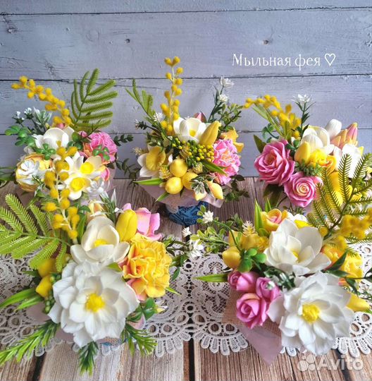 Бюджетные букетики из мыла ручной работы
